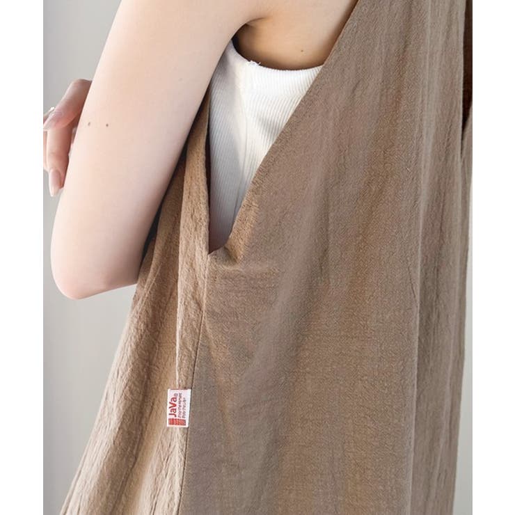 大人カジュアル。綿100%ワッシャー素材アメリカンスリーブワンピース | Classical Elf  | 詳細画像17