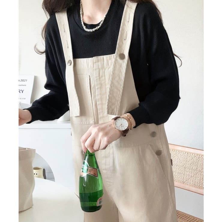 大人の魅力惹き出すデニム。綿100％フロントデザインサロペット | Classical Elf  | 詳細画像2 