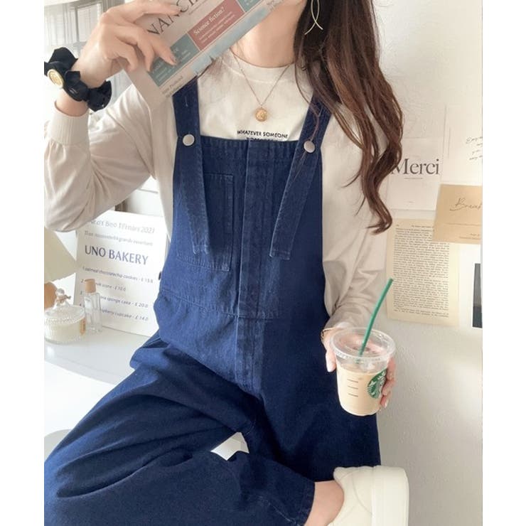 大人の魅力惹き出すデニム。綿100％フロントデザインサロペット | Classical Elf  | 詳細画像16 