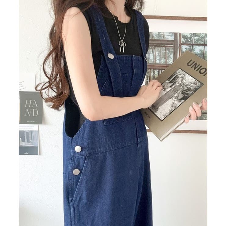 大人の魅力惹き出すデニム。綿100％フロントデザインサロペット | Classical Elf  | 詳細画像21 