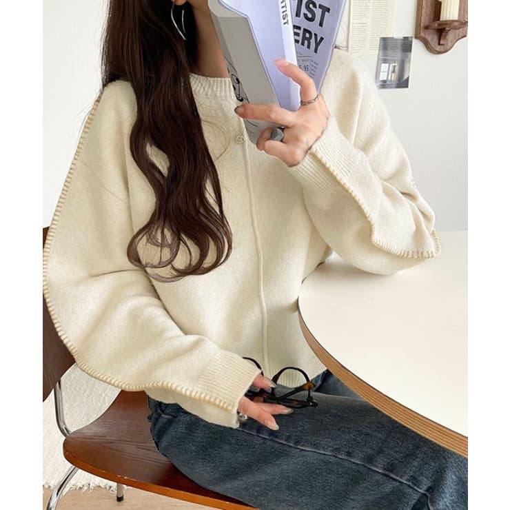 《JaVaジャバ コラボ》一枚でこなれる、立体感スリーブ×配色ステッチ。バナナス… | Classical Elf  | 詳細画像8 