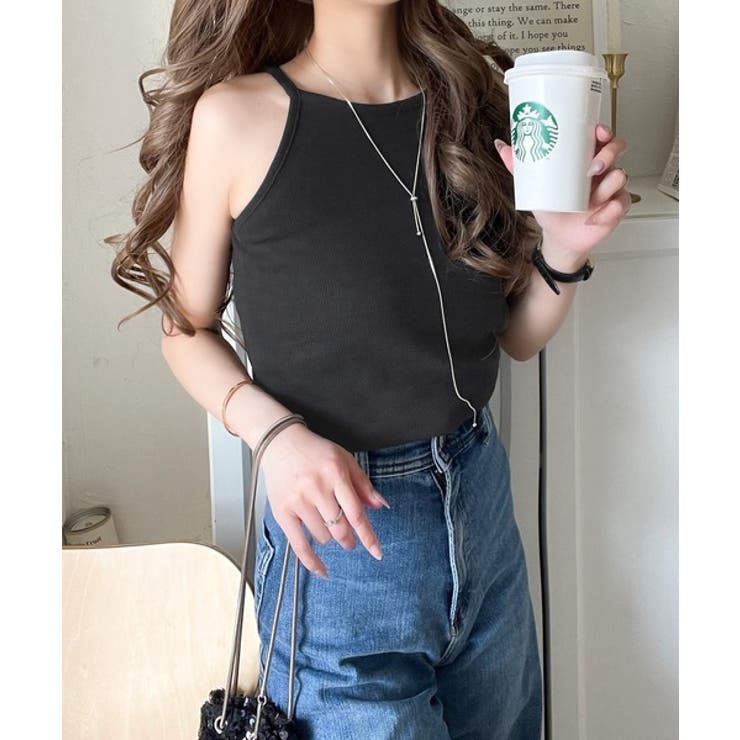 ブラック | 《JaVa ジャバコラボ》“背中で魅せる”。バックプリント使いアメスリキャミソー… | Classical Elf 