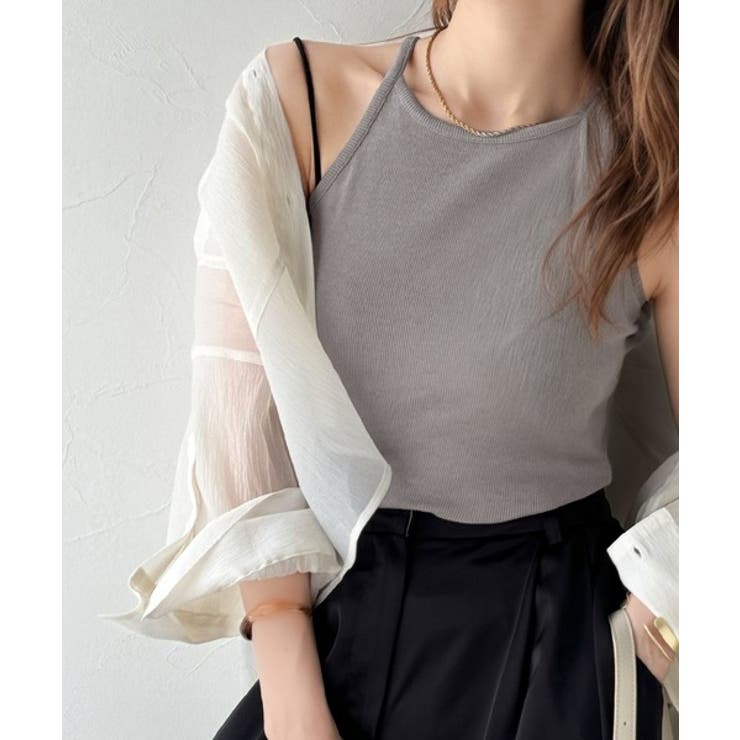 グレー | 《JaVa ジャバコラボ》“背中で魅せる”。バックプリント使いアメスリキャミソー… | Classical Elf 