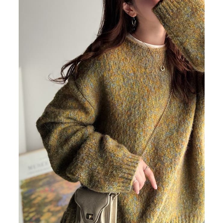 イエロー | 《JaVaジャバコラボ》秋冬の鉄板。日常にふわふわな彩りを。クルーネックミックス… | Classical Elf 