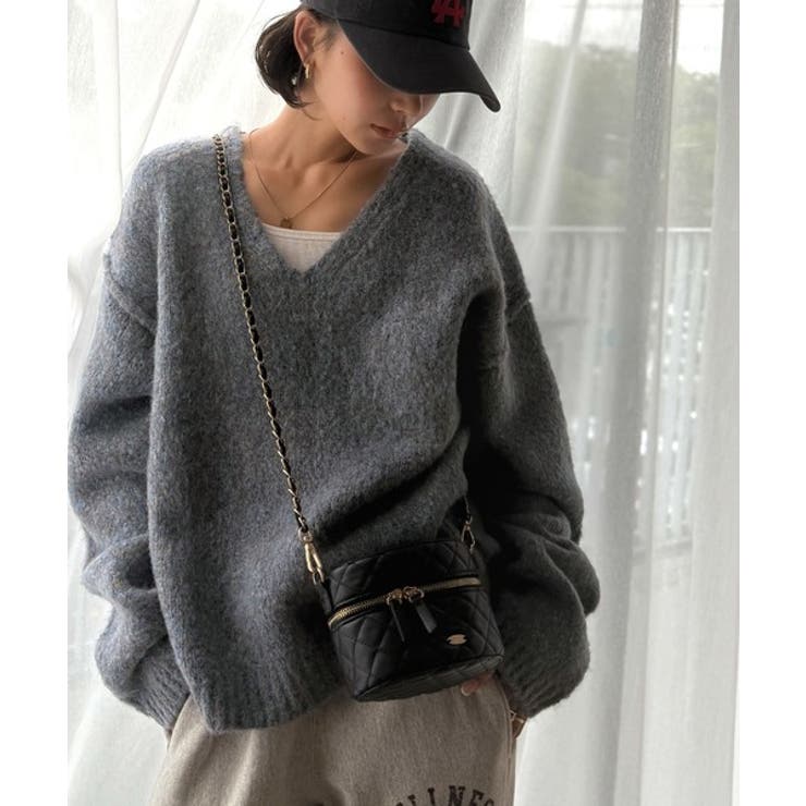 《JaVaジャバコラボ》大人カジュアルならこの1枚。ミックスカラー深Vネックニッ… | Classical Elf  | 詳細画像9 