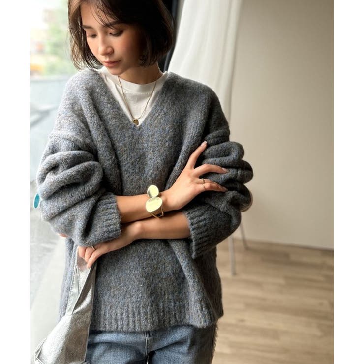 《JaVaジャバコラボ》大人カジュアルならこの1枚。ミックスカラー深Vネックニッ… | Classical Elf  | 詳細画像16 