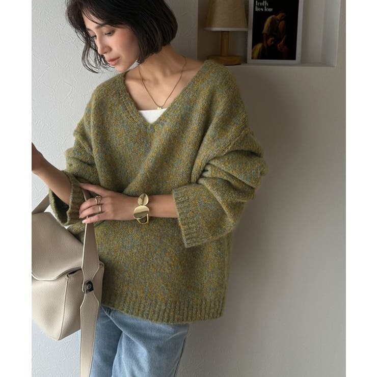 《JaVaジャバコラボ》大人カジュアルならこの1枚。ミックスカラー深Vネックニッ… | Classical Elf  | 詳細画像20 