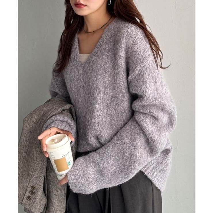 《JaVaジャバコラボ》大人カジュアルならこの1枚。ミックスカラー深Vネックニッ… | Classical Elf  | 詳細画像23 