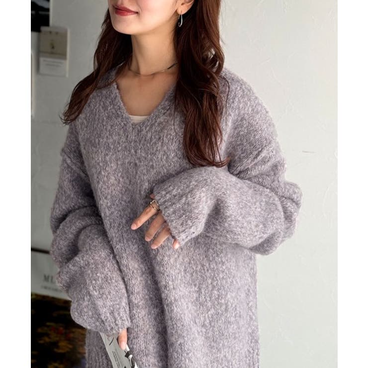 《JaVaジャバコラボ》大人カジュアルならこの1枚。ミックスカラー深Vネックニッ… | Classical Elf  | 詳細画像26 