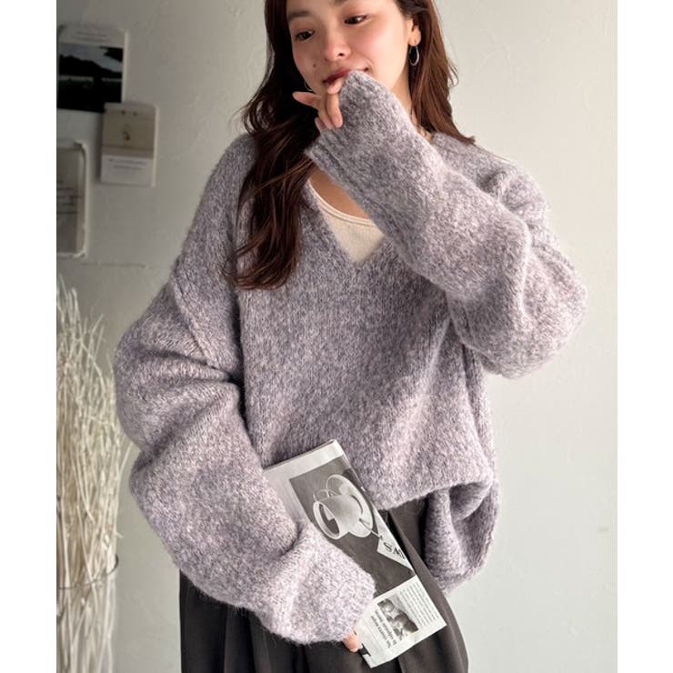 《JaVaジャバコラボ》大人カジュアルならこの1枚。ミックスカラー深Vネックニッ… | Classical Elf  | 詳細画像27 