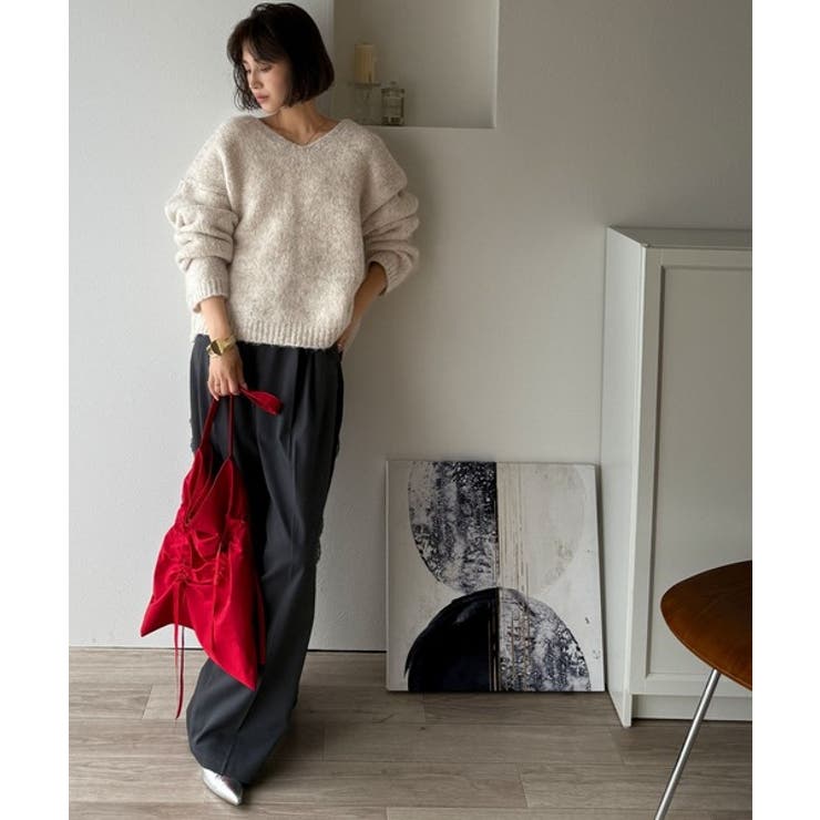 《JaVaジャバコラボ》大人カジュアルならこの1枚。ミックスカラー深Vネックニッ… | Classical Elf  | 詳細画像2 