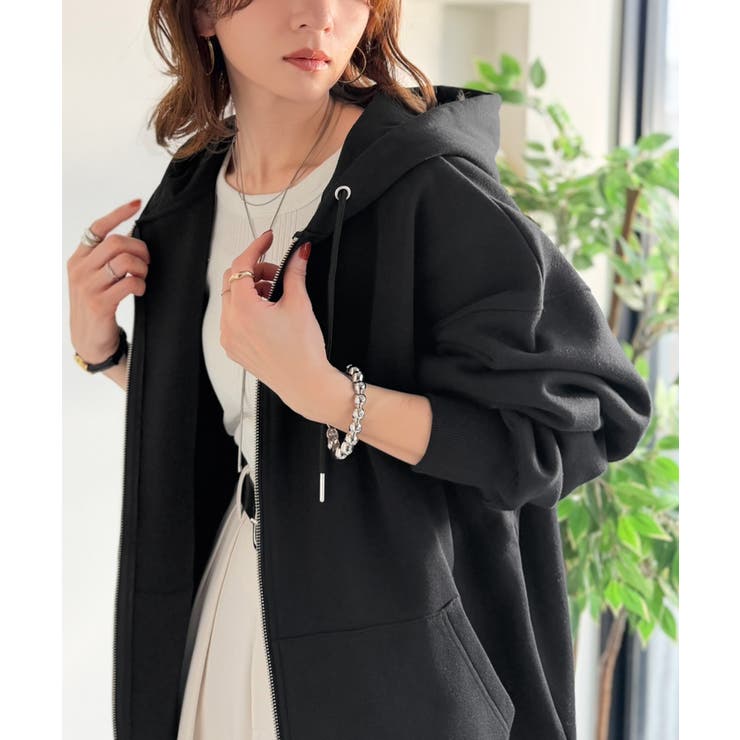 ブラック | 《JaVaジャバコラボ》シルエットアレンジ自在♪毎日使いに頼れる一枚◎ダブルジッ… | Classical Elf 