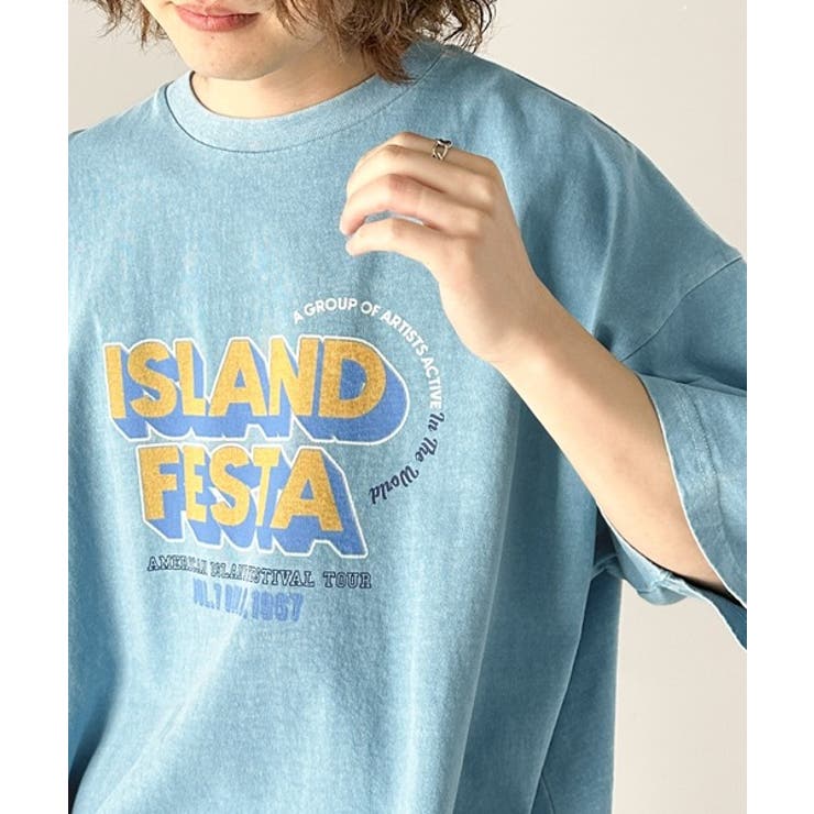 こなれた大人カジュアルスタイルの主役に。綿100%フェスロゴピグメントTシャツ | Classical Elf  | 詳細画像7 