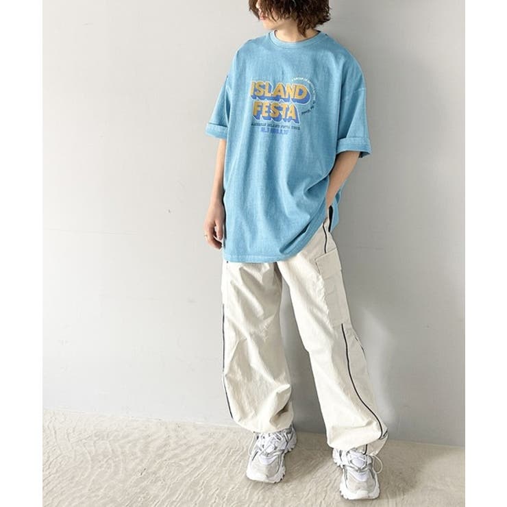 こなれた大人カジュアルスタイルの主役に。綿100%フェスロゴピグメントTシャツ | Classical Elf  | 詳細画像10 