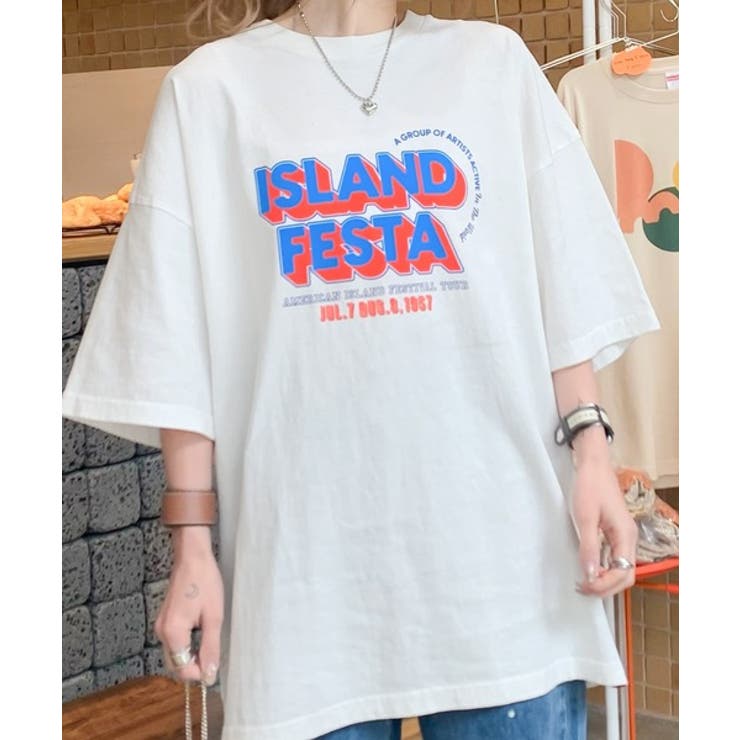 こなれた大人カジュアルスタイルの主役に。綿100%フェスロゴピグメントTシャツ | Classical Elf  | 詳細画像16 