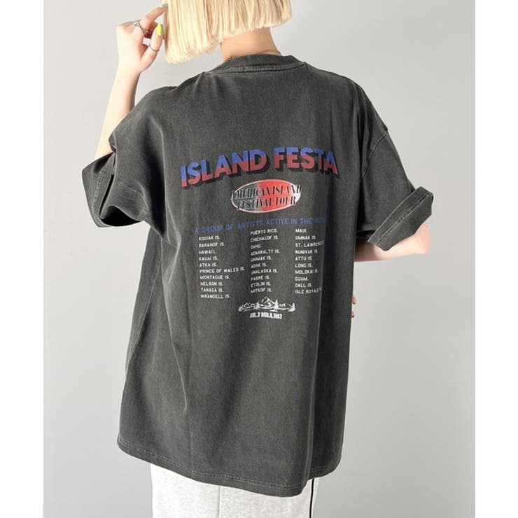 こなれた大人カジュアルスタイルの主役に。綿100%フェスロゴピグメントTシャツ | Classical Elf  | 詳細画像1 