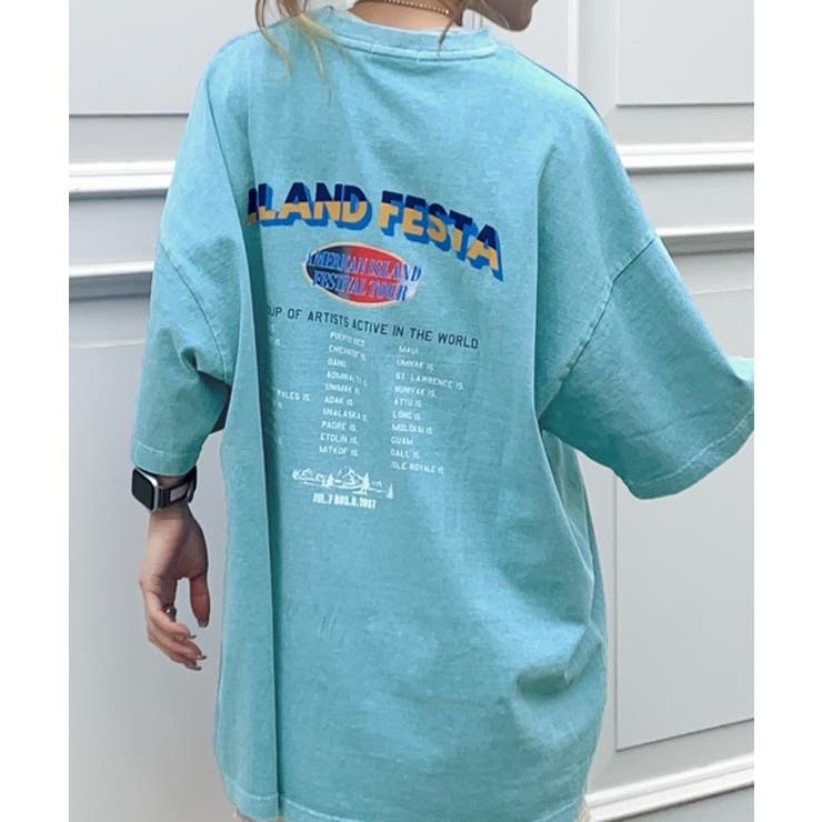 こなれた大人カジュアルスタイルの主役に。綿100%フェスロゴピグメントTシャツ | Classical Elf  | 詳細画像6 