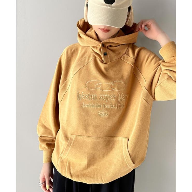 個性が際立つアートな一着！ヴィンテージ風フットボールデザインピグメントパーカー | Classical Elf  | 詳細画像15 