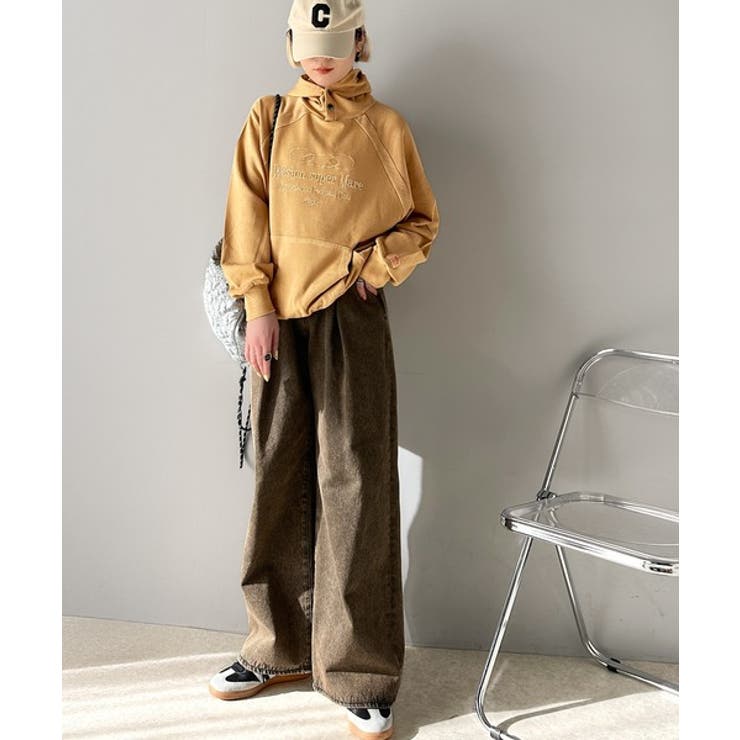 個性が際立つアートな一着！ヴィンテージ風フットボールデザインピグメントパーカー | Classical Elf  | 詳細画像16 