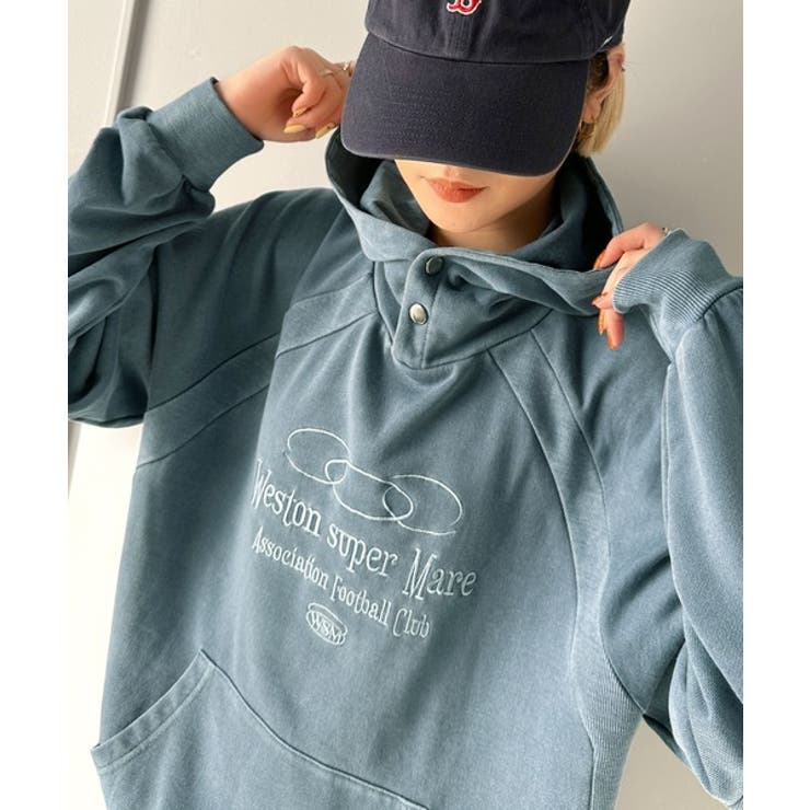 個性が際立つアートな一着！ヴィンテージ風フットボールデザインピグメントパーカー | Classical Elf  | 詳細画像18 