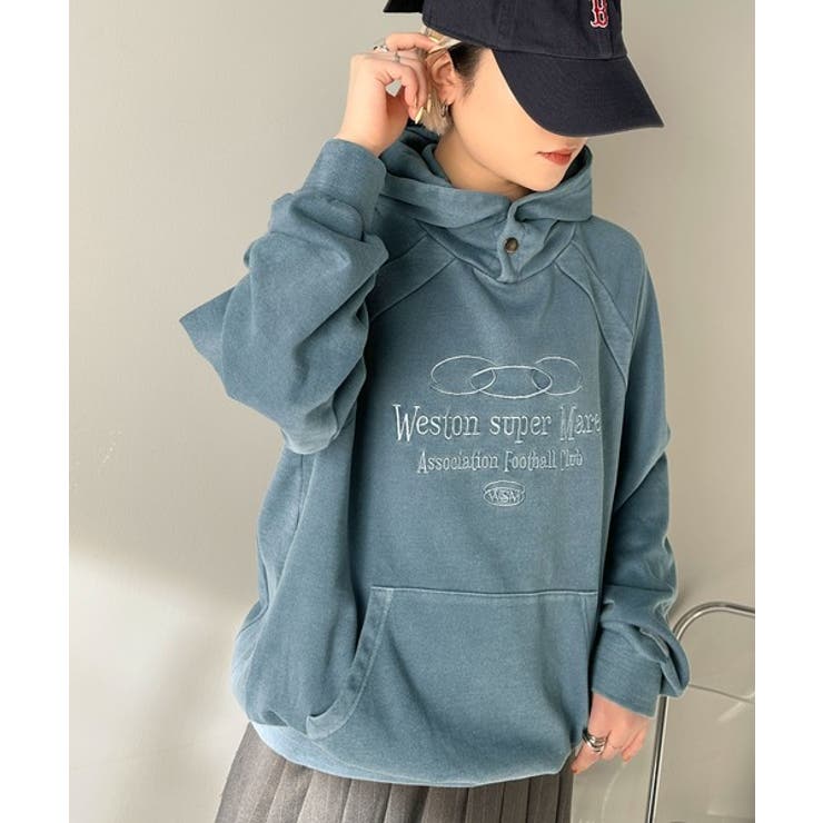 個性が際立つアートな一着！ヴィンテージ風フットボールデザインピグメントパーカー | Classical Elf  | 詳細画像20 