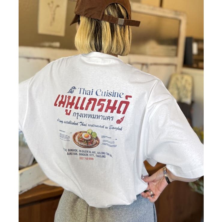 《JaVaジャバコラボ》お洒落見え確定。綿100％タイ料理メニュー風プリントルー… | Classical Elf  | 詳細画像2 