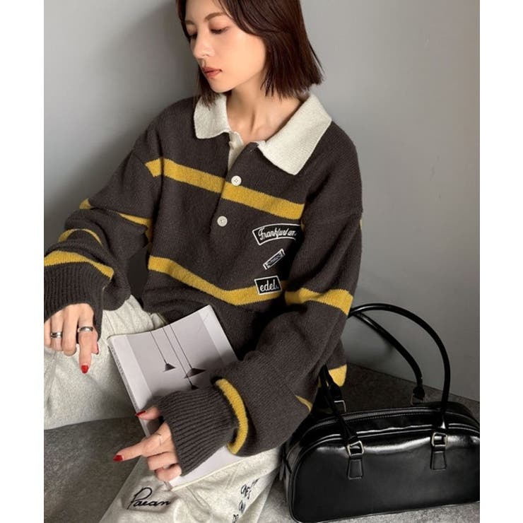 大特価 エラー ホーリーエルフ LOB 1st wavy faded セット 魅せる、トラッド感。ワッペンデザインラガーポロニット[品番