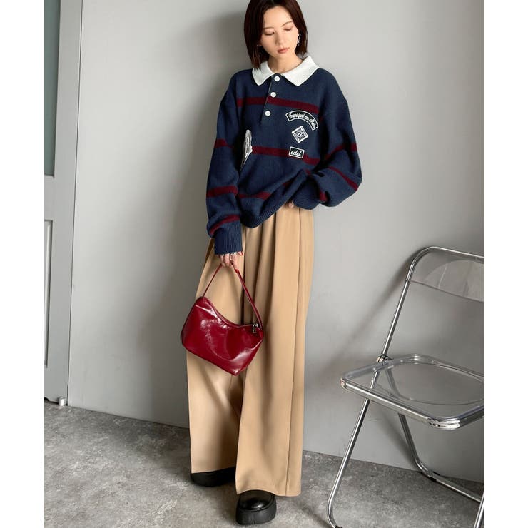 《JaVaジャバコラボ》魅せる、トラッド感。ワッペンデザインラガーポロニット（長… | Classical Elf  | 詳細画像16 