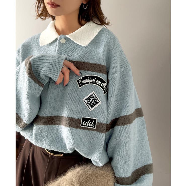 《JaVaジャバコラボ》魅せる、トラッド感。ワッペンデザインラガーポロニット（長… | Classical Elf  | 詳細画像21 