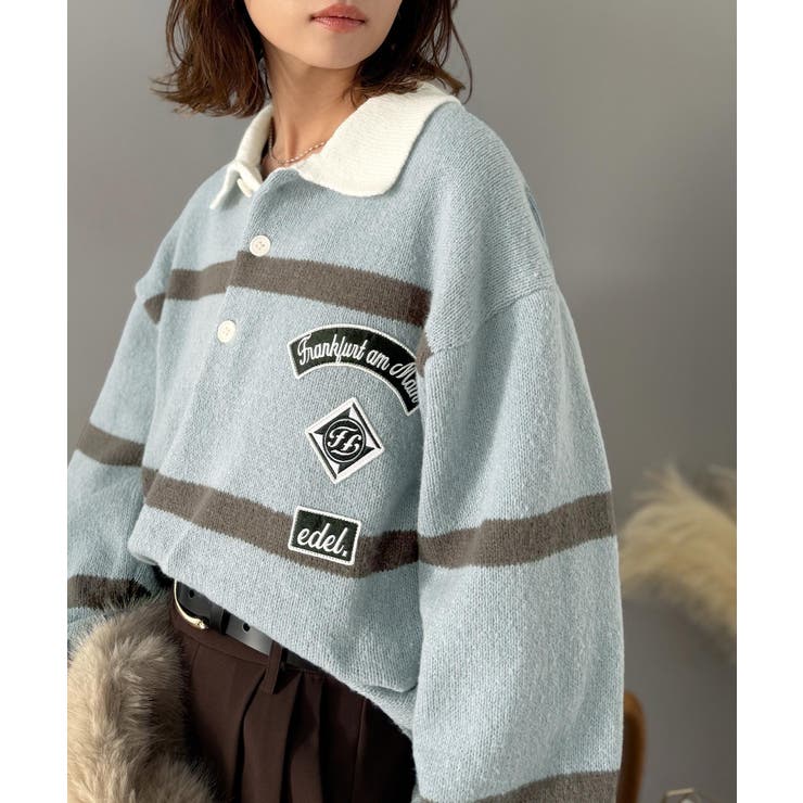 《JaVaジャバコラボ》魅せる、トラッド感。ワッペンデザインラガーポロニット（長… | Classical Elf  | 詳細画像22 