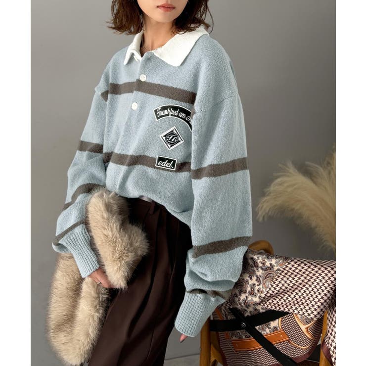 《JaVaジャバコラボ》魅せる、トラッド感。ワッペンデザインラガーポロニット（長… | Classical Elf  | 詳細画像25 