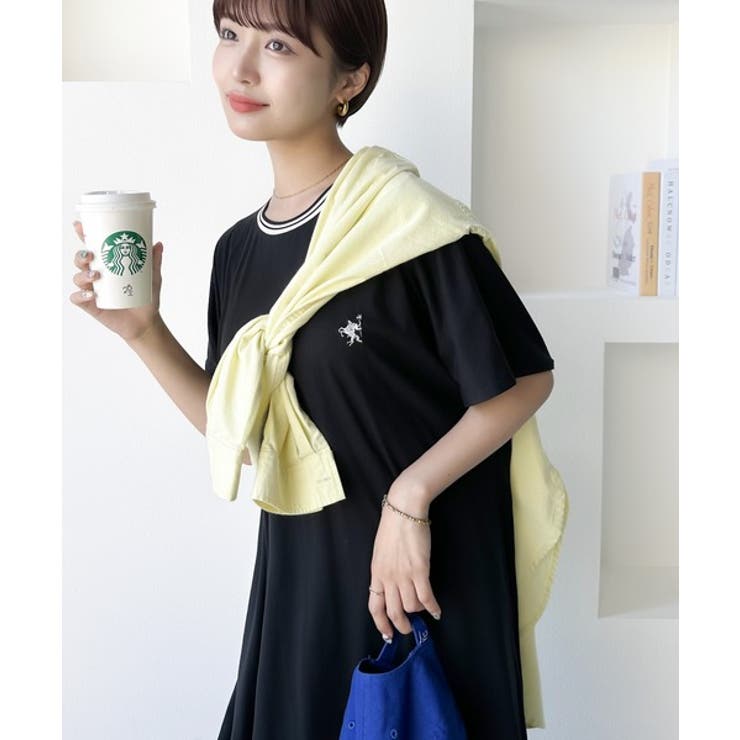 大人のリラックススタイル。綿100%シルケット 配色刺繍