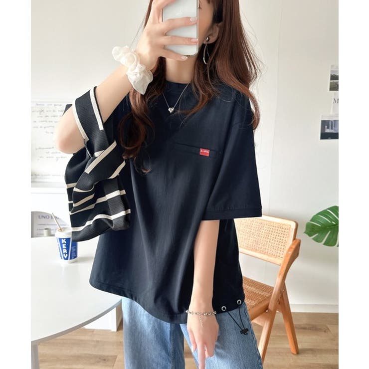 シンプルなのに格上げ。綿100％シルケット素材裾ドロストオーバーサイズTシャツ | Classical Elf  | 詳細画像21 