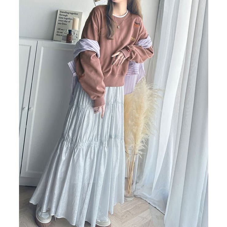 着るだけで今っぽさ叶う。ランダム刺繍クロップド丈裏起毛スウェット | Classical Elf  | 詳細画像27 