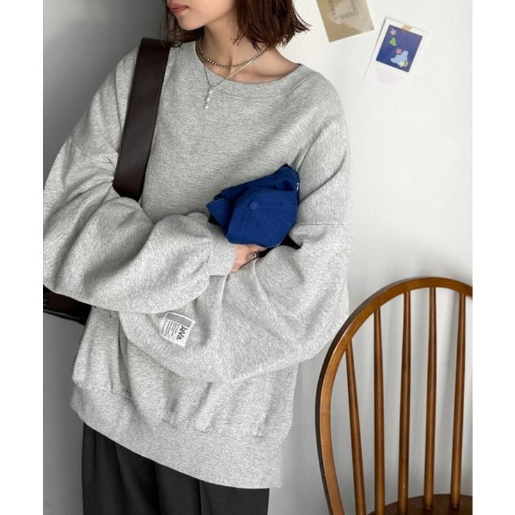 リラクシーに着こなす、オンナっぽカジュアル！裏起毛ワイドネックビックスウェット | Classical Elf  | 詳細画像10 