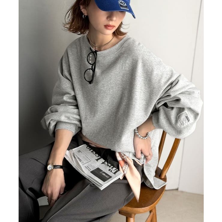 リラクシーに着こなす、オンナっぽカジュアル！裏起毛ワイドネックビックスウェット | Classical Elf  | 詳細画像14 