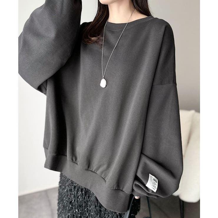 リラクシーに着こなす、オンナっぽカジュアル！裏起毛ワイドネックビックスウェット | Classical Elf  | 詳細画像19 