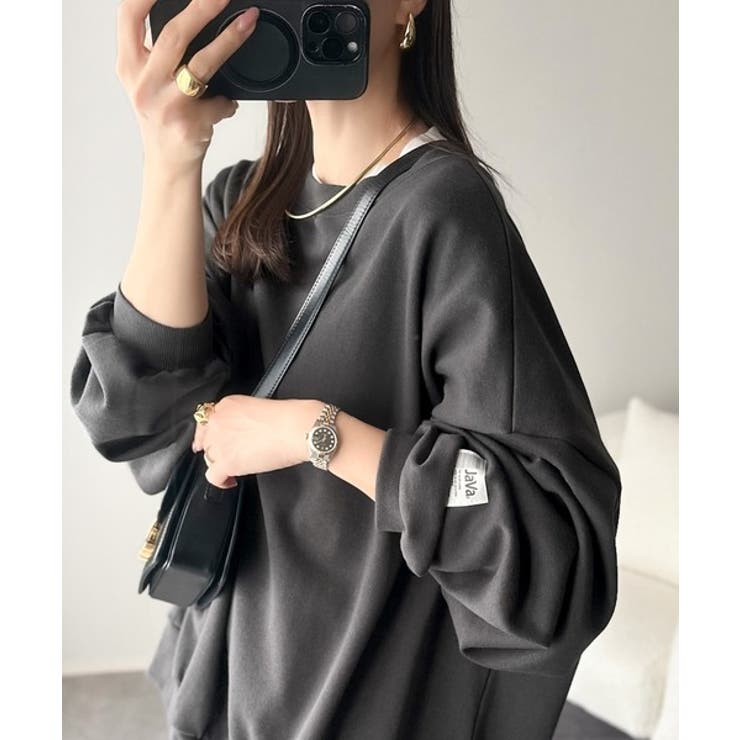 リラクシーに着こなす、オンナっぽカジュアル！裏起毛ワイドネックビックスウェット | Classical Elf  | 詳細画像24 