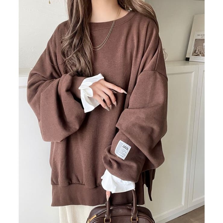 リラクシーに着こなす、オンナっぽカジュアル！裏起毛ワイドネックビックスウェット | Classical Elf  | 詳細画像25 