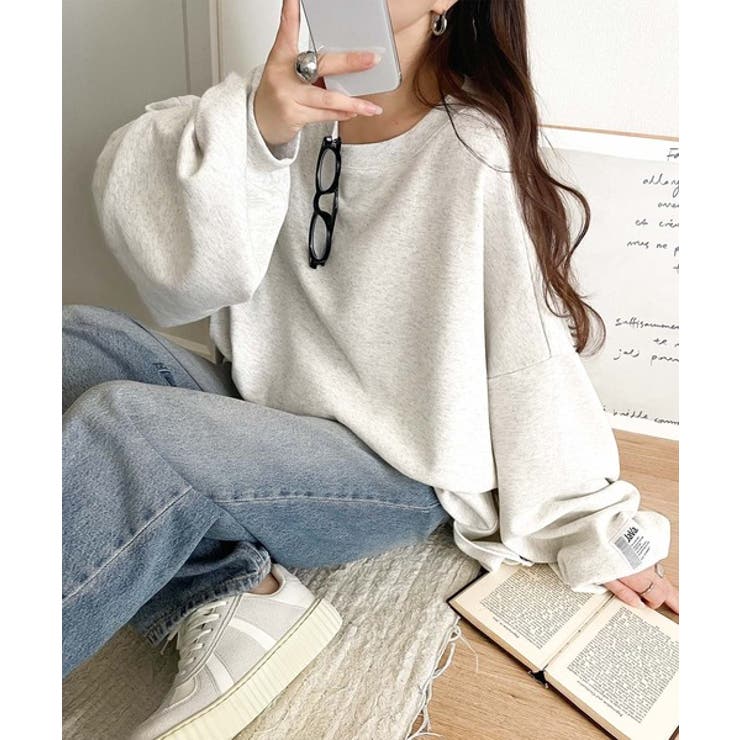 リラクシーに着こなす、オンナっぽカジュアル！裏起毛ワイドネックビックスウェット | Classical Elf  | 詳細画像36 