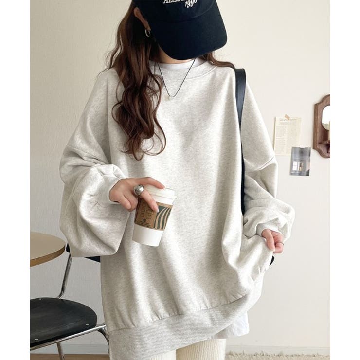 リラクシーに着こなす、オンナっぽカジュアル！裏起毛ワイドネックビックスウェット | Classical Elf  | 詳細画像37 