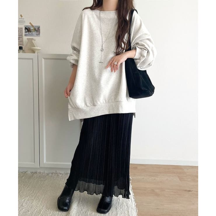 リラクシーに着こなす、オンナっぽカジュアル！裏起毛ワイドネックビックスウェット | Classical Elf  | 詳細画像38 