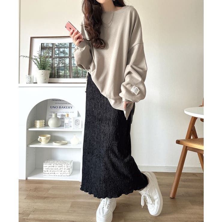 リラクシーに着こなす、オンナっぽカジュアル！裏起毛ワイドネックビックスウェット | Classical Elf  | 詳細画像42 