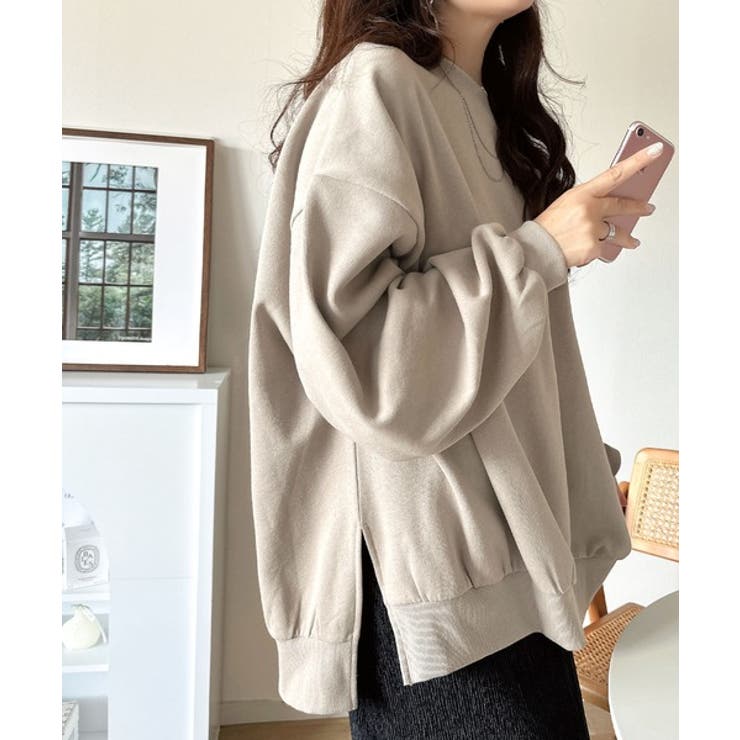 リラクシーに着こなす、オンナっぽカジュアル！裏起毛ワイドネックビックスウェット | Classical Elf  | 詳細画像44 