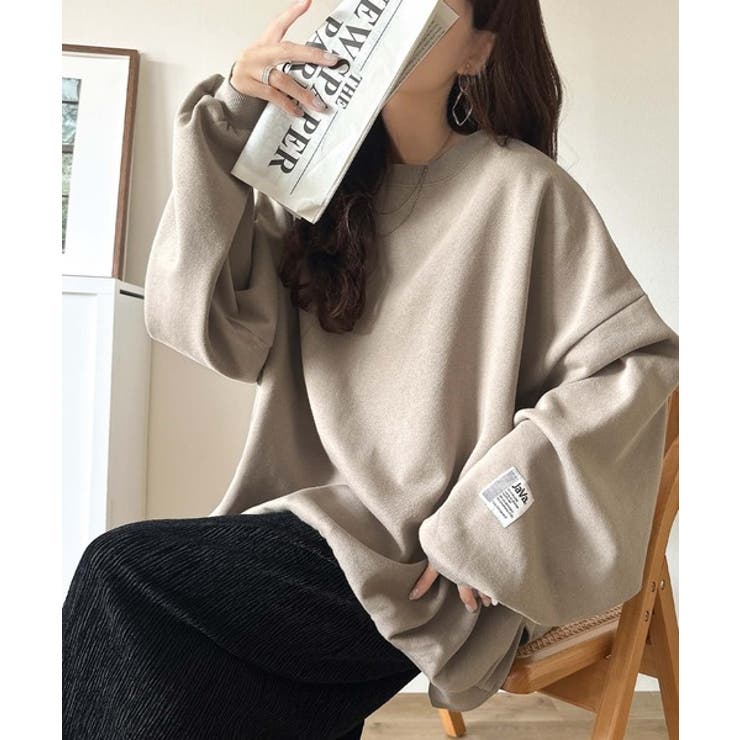 リラクシーに着こなす、オンナっぽカジュアル！裏起毛ワイドネックビックスウェット | Classical Elf  | 詳細画像45 