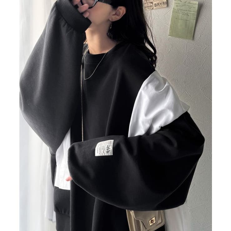 リラクシーに着こなす、オンナっぽカジュアル！裏起毛ワイドネックビックスウェット | Classical Elf  | 詳細画像1 