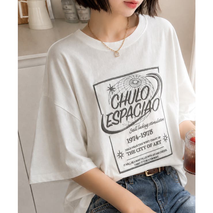 オフホワイト | 《JaVaジャバコラボ》シンプル派にも推したい！綿100％グラフィック刺繍Tシャ… | Classical Elf 