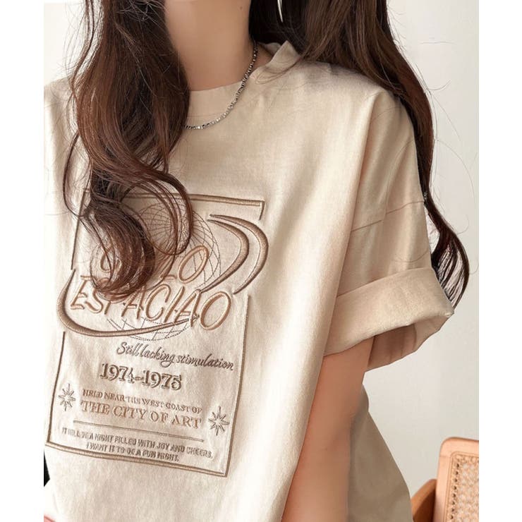 アイボリー | 《JaVaジャバコラボ》シンプル派にも推したい！綿100％グラフィック刺繍Tシャ… | Classical Elf 