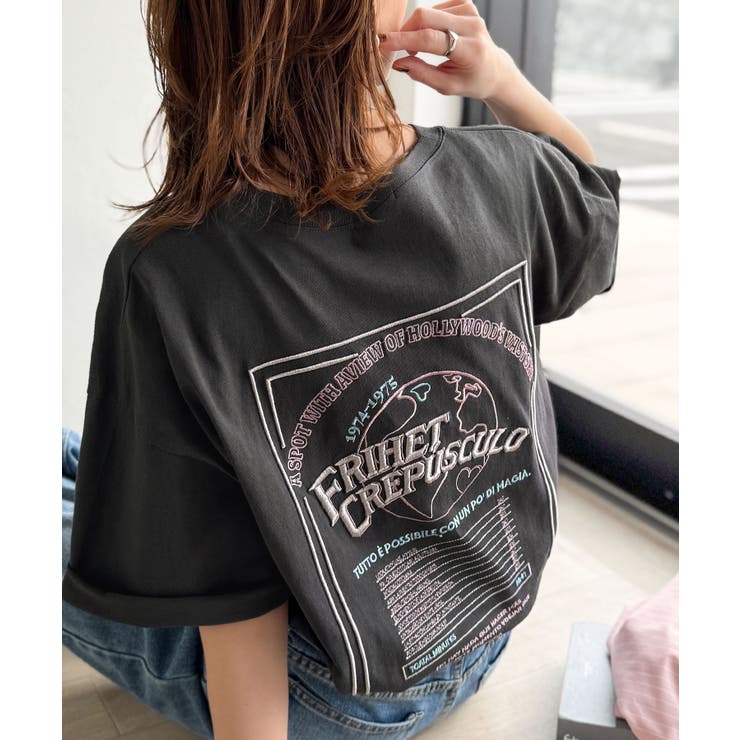 チャコール | 《JaVaジャバコラボ》背中で語る。綿100％バックグラフィック刺繍Tシャツ（半… | Classical Elf 