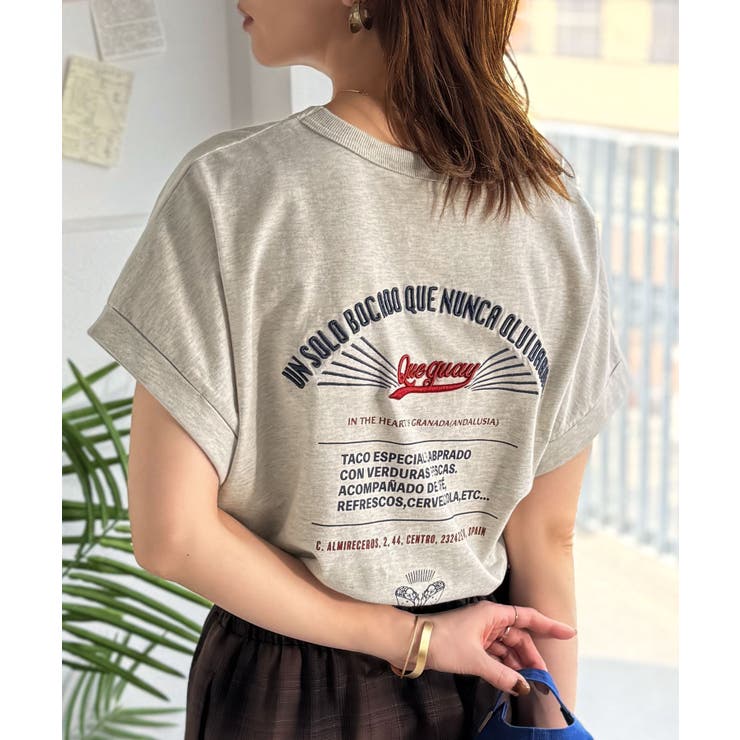 《JaVaジャバコラボ》背中で魅せる。バック刺繍フレンチスリーブTシャツ（半袖） | Classical Elf  | 詳細画像17 